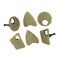 Set of 6 Antique Gold Finish Mid Century Modern Atomic Shape Drawer Pull Knobs